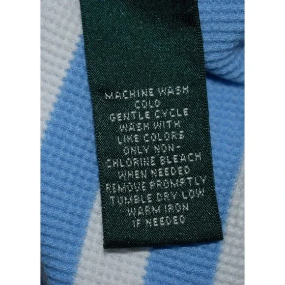 Lauren Ralph Lauren XL Nautical Stripe Top Drop Shoulder Lt Blue White Coastal - Picture 3 of 16